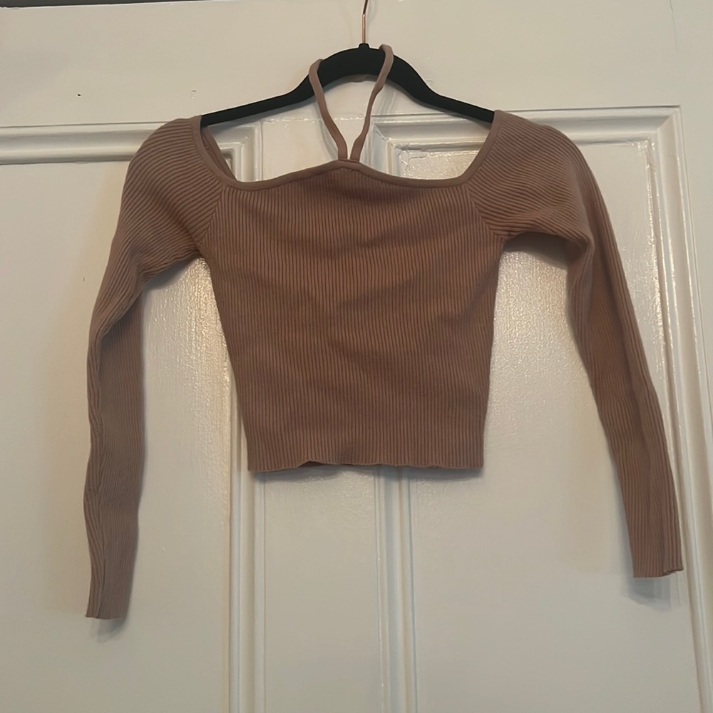 Off the shoulder crop sweater